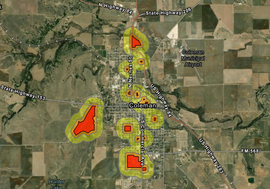 Static image of Sex Offender Restricted Areas Map